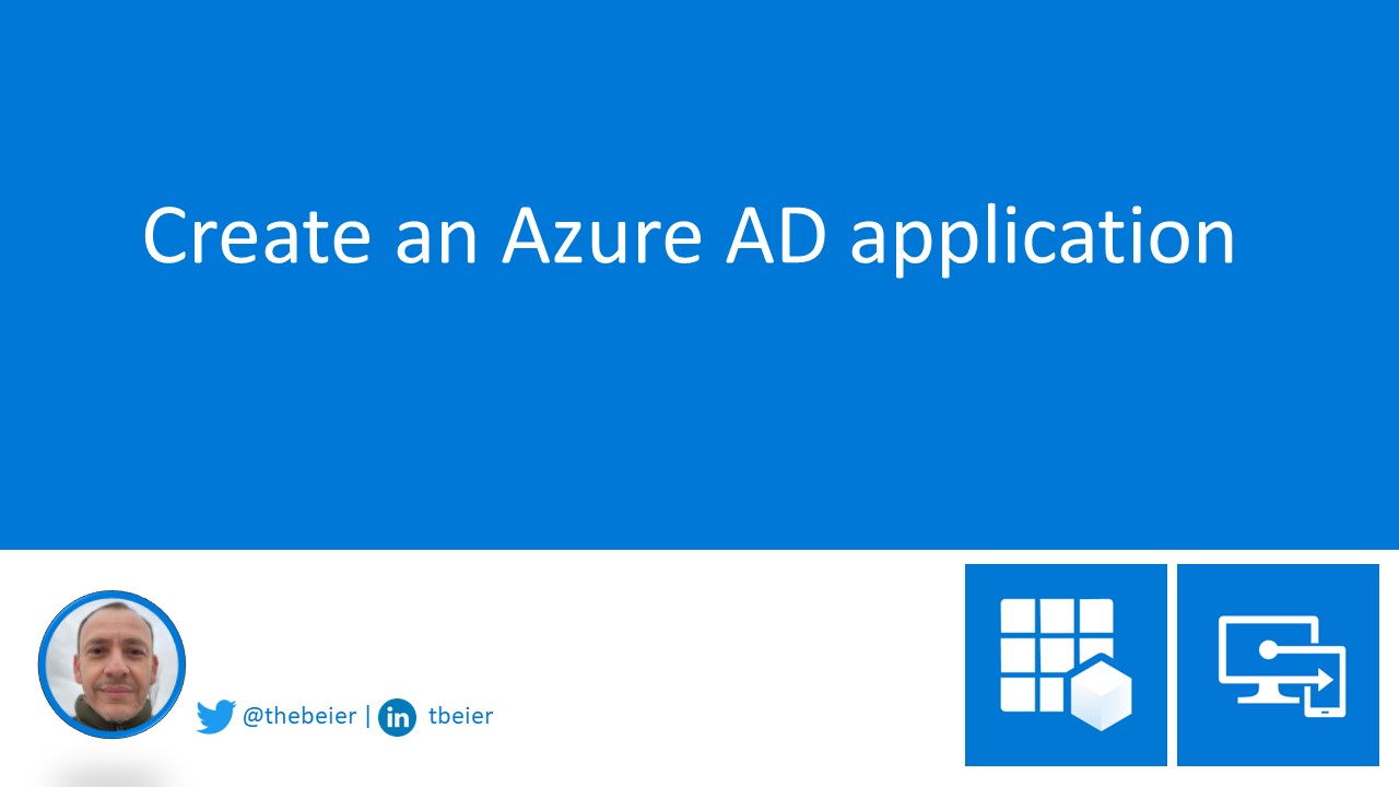 Create an Azure AD application